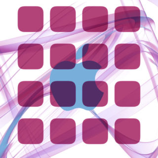Appleロゴ棚クール紫の iPhone5s / iPhone5c / iPhone5 壁紙