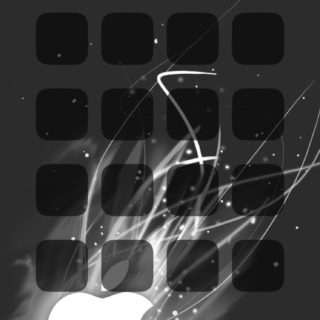 Appleロゴ棚クール白黒の iPhone5s / iPhone5c / iPhone5 壁紙