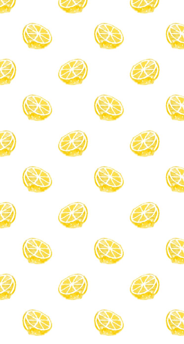 模様イラストフルーツレモン黄色女子向け Wallpaper Sc Iphone5s Se壁紙