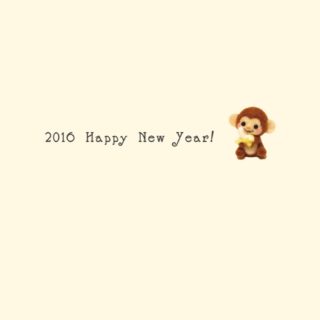 新年壁紙 happy news year 2016 猿 黄色の iPhone5s / iPhone5c / iPhone5 壁紙