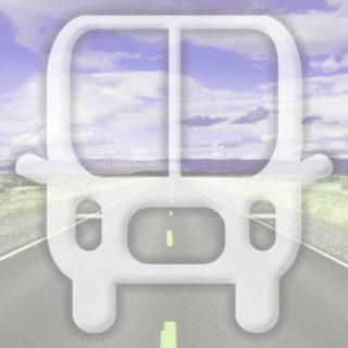 風景道路バス紫の iPhone5s / iPhone5c / iPhone5 壁紙