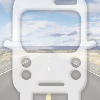 風景道路バス青の iPhone5s / iPhone5c / iPhone5 壁紙