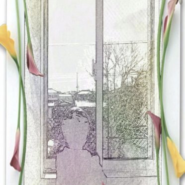 男の子 窓辺の iPhone6s / iPhone6 壁紙