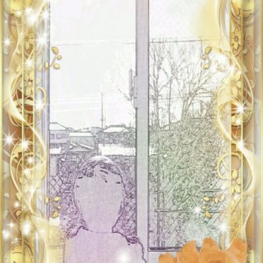 金縁 窓辺の iPhone6s / iPhone6 壁紙