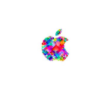 Appleロゴポップカラフル白の iPhone6s / iPhone6 壁紙