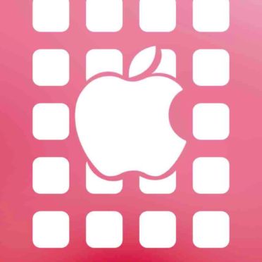 Appleロゴ棚赤桃の iPhone6s / iPhone6 壁紙