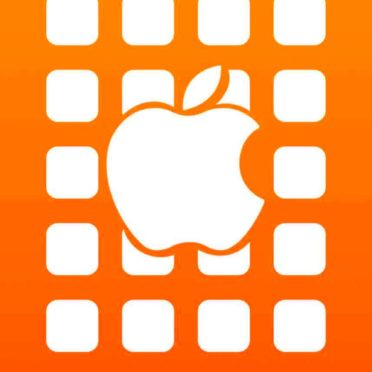 Appleロゴ棚橙の iPhone6s / iPhone6 壁紙