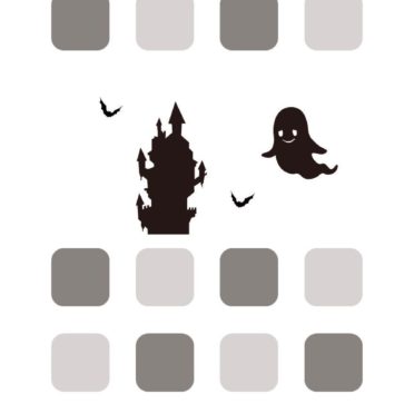 灰モノクロ黒棚ハロウィンの iPhone6s / iPhone6 壁紙