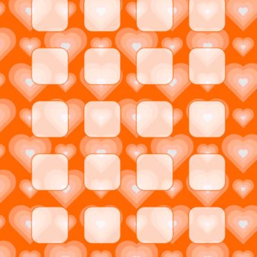 模様ハート赤橙女子向け棚の iPhone6s / iPhone6 壁紙