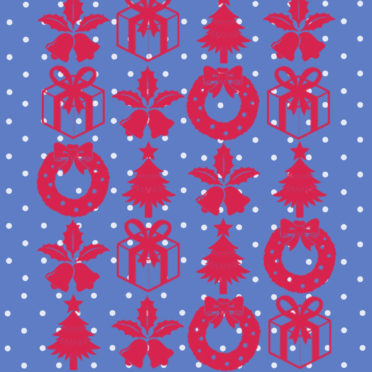 棚クリスマス青赤プレゼントの iPhone6s / iPhone6 壁紙