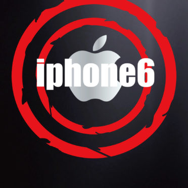 イラストAppleロゴiPhone6黒の iPhone6s / iPhone6 壁紙
