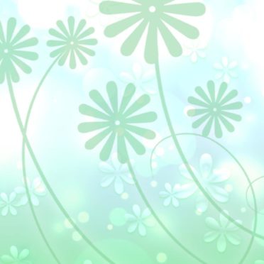 緑葉花白可愛いの iPhone6s / iPhone6 壁紙
