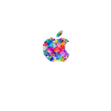 Appleロゴポップカラフル白の iPhone6s / iPhone6 壁紙