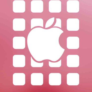 Appleロゴ棚赤桃の iPhone6s / iPhone6 壁紙