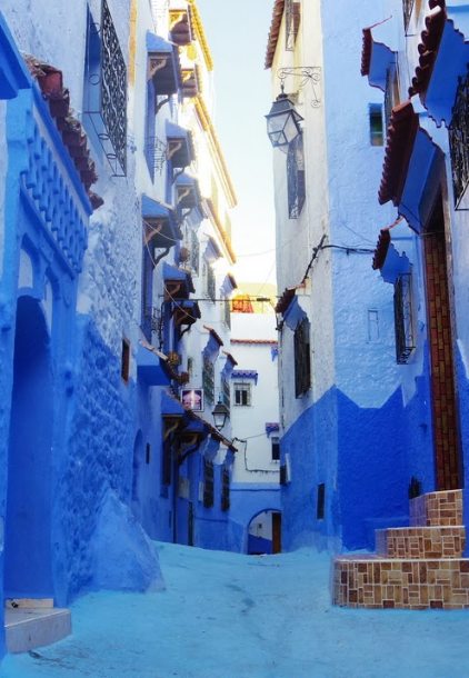 青い街　モロッコ　神秘的　壁紙の iPhone6s Plus / iPhone6 Plus 壁紙