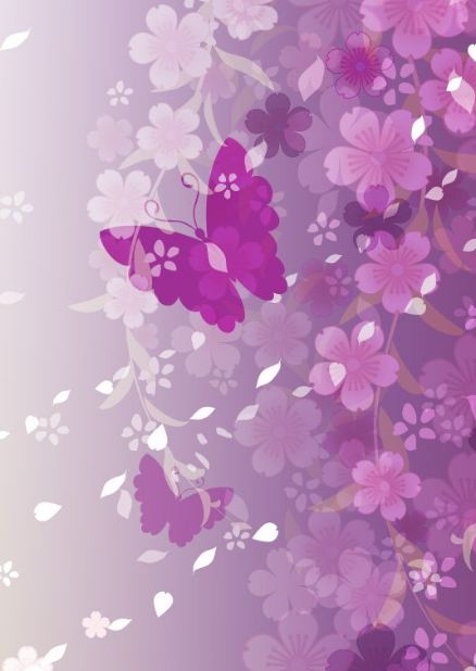 チョウチョ　花　紫　壁紙の iPhone6s Plus / iPhone6 Plus 壁紙