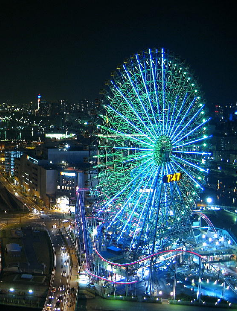 夜景　ネオン　きれい　横浜の iPhone6s Plus / iPhone6 Plus 壁紙