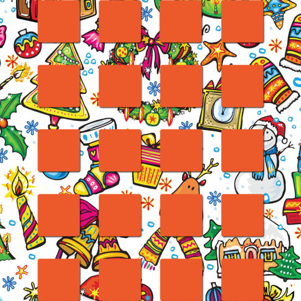 棚クリスマスツリーカラフル橙女子向けの iPhone6s Plus / iPhone6 Plus 壁紙