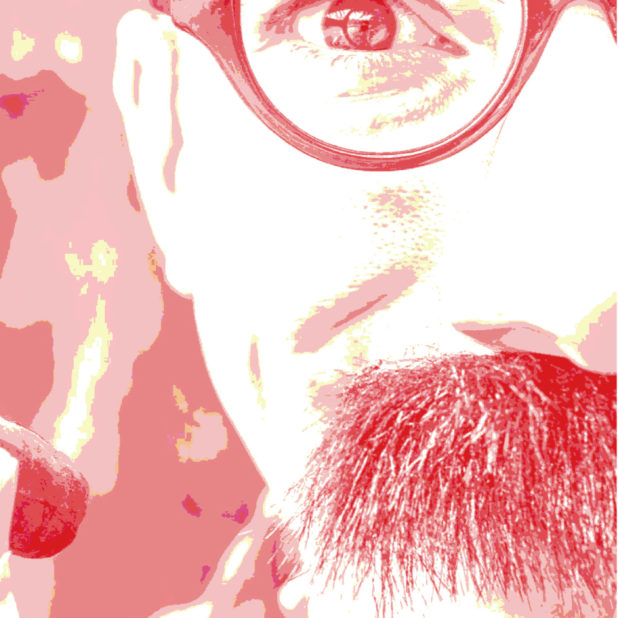 キャラクター男性髭眼鏡赤の iPhone6s Plus / iPhone6 Plus 壁紙