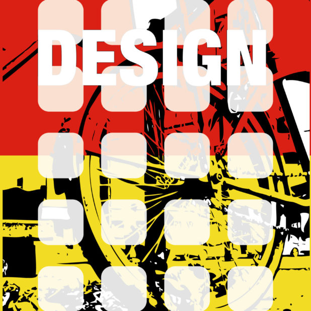 イラスト自転車赤黄Life of DESIGN棚の iPhone6s Plus / iPhone6 Plus 壁紙