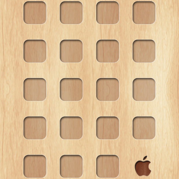 棚木板茶黄Appleロゴの iPhone6s Plus / iPhone6 Plus 壁紙
