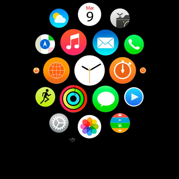 Apple Watch風黒の iPhone6s Plus / iPhone6 Plus 壁紙