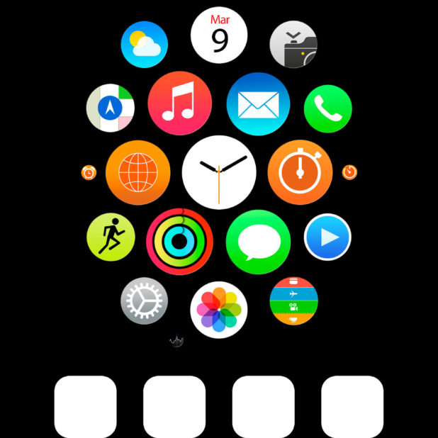 Apple Watch風黒棚の iPhone6s Plus / iPhone6 Plus 壁紙