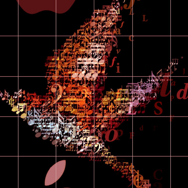 Appleロゴ棚クール赤の iPhone6s Plus / iPhone6 Plus 壁紙
