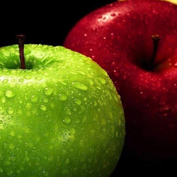 りんご緑赤黄黒クールの iPhone6s Plus / iPhone6 Plus 壁紙