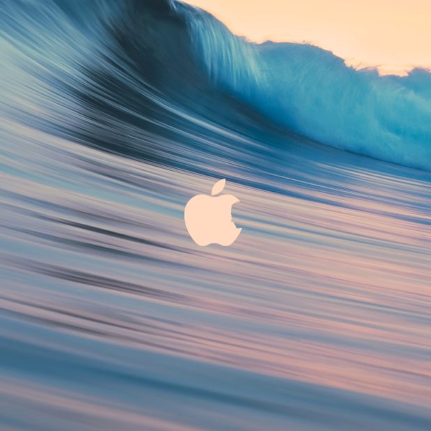 Apple青ロゴ波の iPhone6s Plus / iPhone6 Plus 壁紙