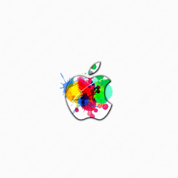 Appleロゴカラフルペンキの iPhone6s Plus / iPhone6 Plus 壁紙