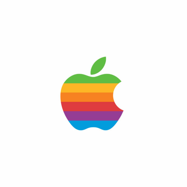 Appleロゴ虹白の iPhone6s Plus / iPhone6 Plus 壁紙