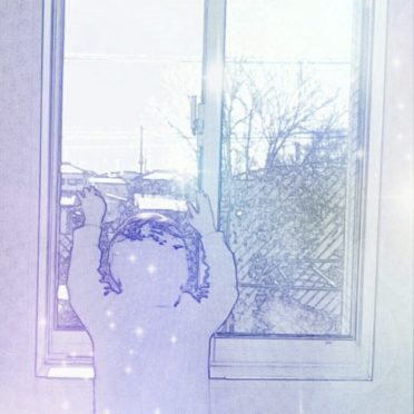 窓辺 少年の iPhone7 壁紙