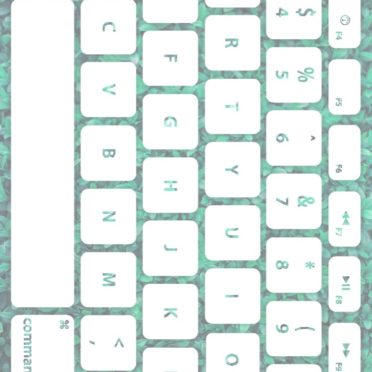 葉キーボード青緑白の iPhone7 壁紙