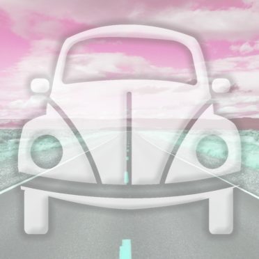 風景車道路赤の iPhone7 壁紙