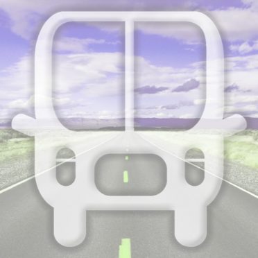 風景道路バス紫の iPhone7 壁紙