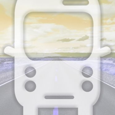 風景道路バス黄の iPhone7 壁紙