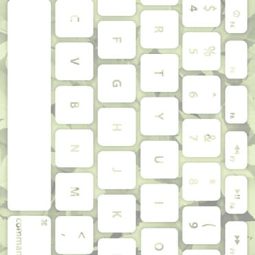 葉キーボード黄緑白の iPhone7 壁紙