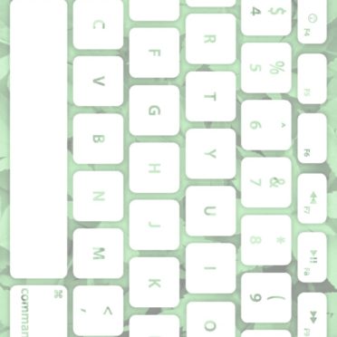 葉キーボード緑白の iPhone7 壁紙