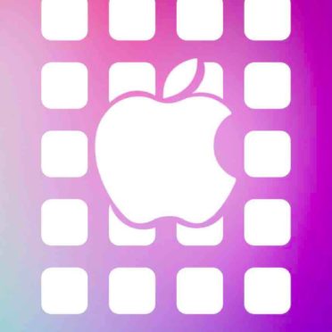 Appleロゴ棚赤青紫の iPhone7 壁紙