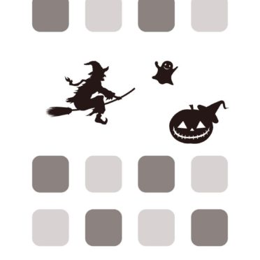 灰モノクロ黒棚ハロウィンの iPhone7 壁紙