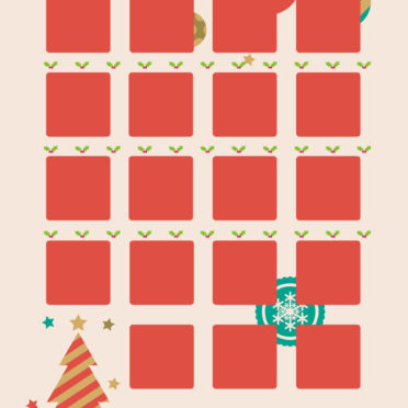 棚クリスマス赤桃の iPhone7 壁紙