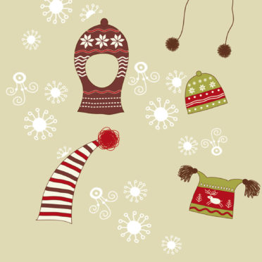 冬雪帽子茶可愛い女子向けの iPhone7 壁紙