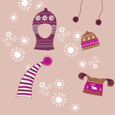 冬雪帽子桃可愛い女子向けの iPhone7 壁紙