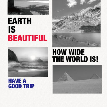 風景写真モノクロEARTH IS BEAUTIFULの iPhone7 壁紙