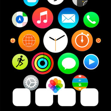 Apple Watch風黒棚の iPhone7 壁紙