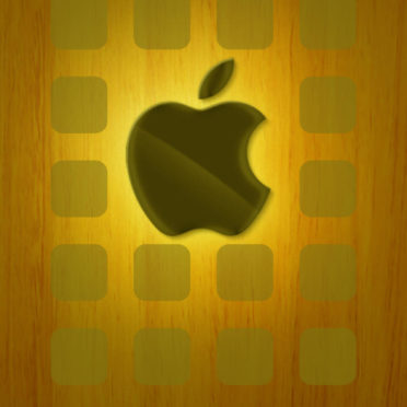 Appleロゴ棚板茶色の iPhone7 壁紙