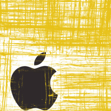 Appleロゴクール黄の iPhone7 壁紙