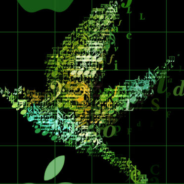 Appleロゴ棚クール緑の iPhone7 壁紙