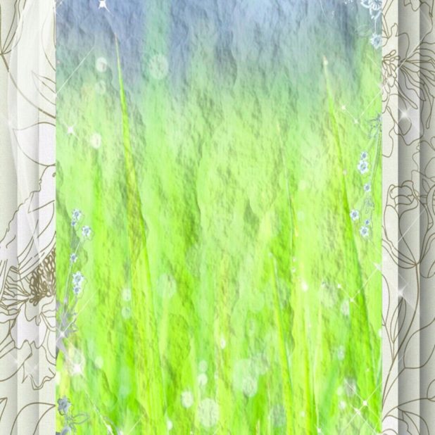 草むら　額縁　壁紙の iPhone7 Plus 壁紙